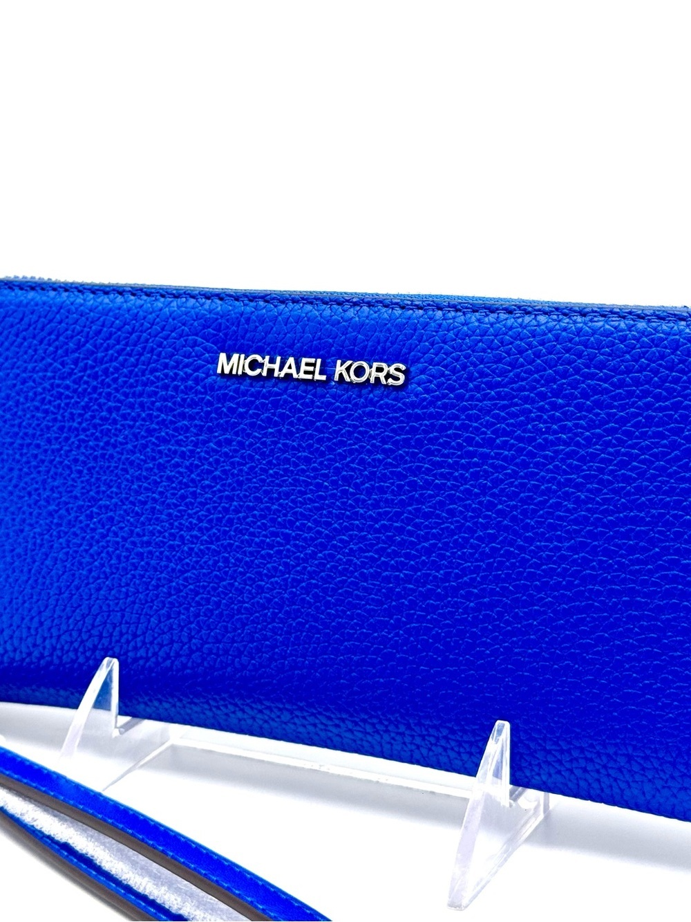 Michael Kors Jet Set Travel Large Leather Continental Wallet Galaxy Blue - Picture 2 of 8